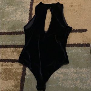 Black velvet bodysuit